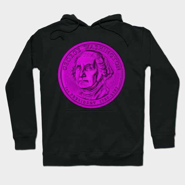 USA George Washington Coin in Pink Hoodie by The Black Panther